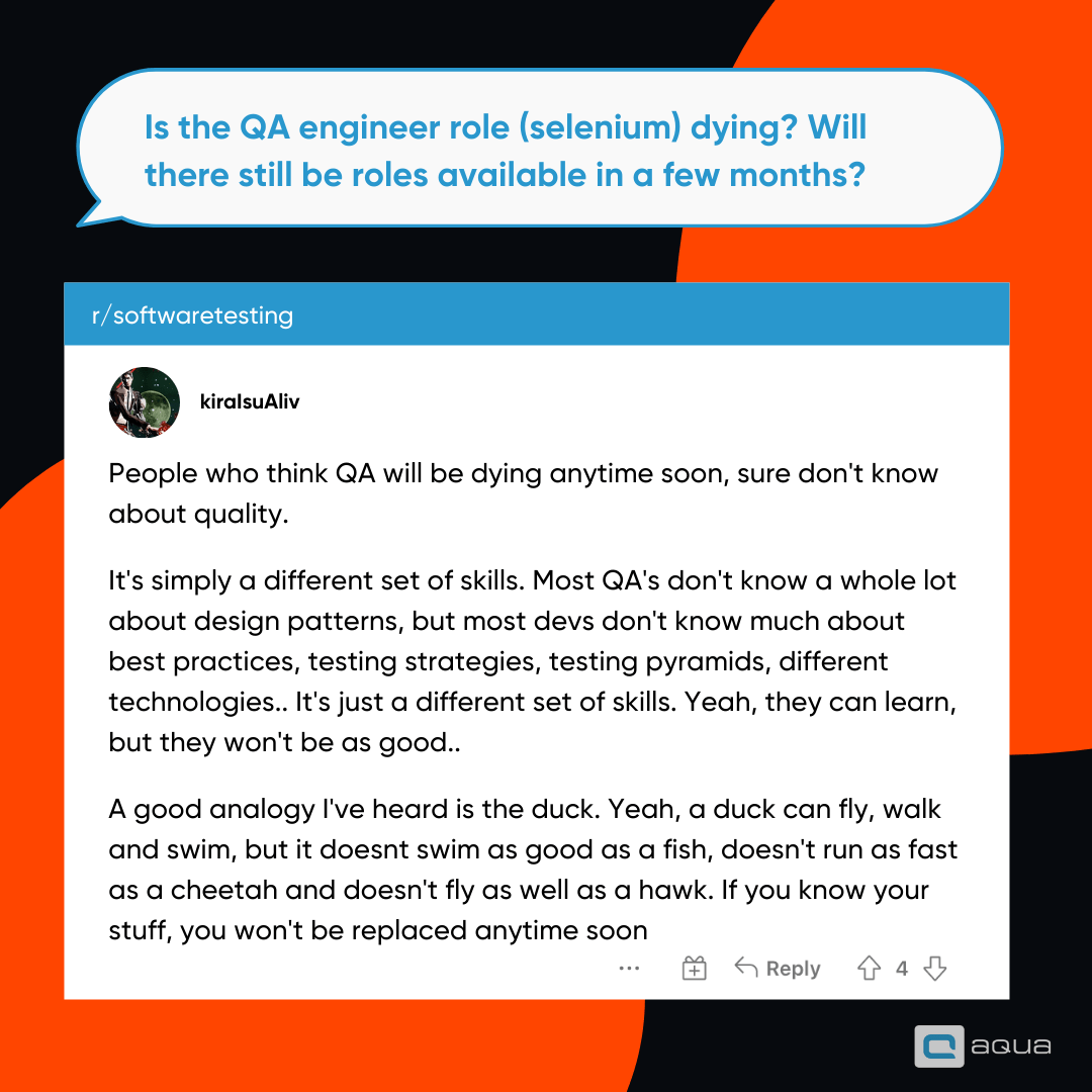 Stirbt die Rolle des QA-Technikers (Selenium) aus? Wird es in ein paar Monaten noch freie Stellen geben?