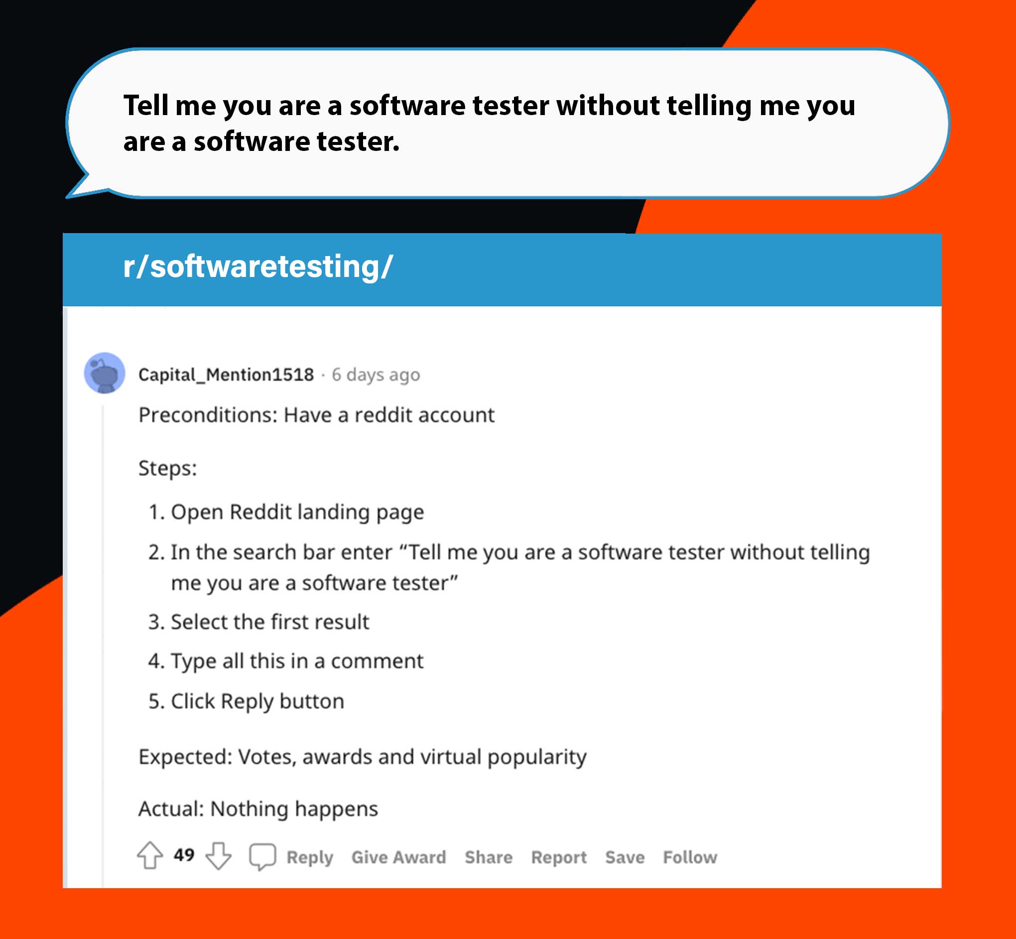 Spot a tester